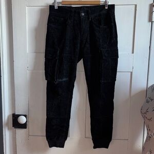 🚨Polo Ralph Lauren Black Dungarees Cargo Corduroy Pants Classic Utility Style